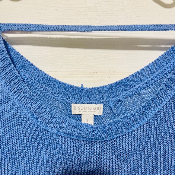 Blue Cutout Cropped Sweater - Picture 2 of 2